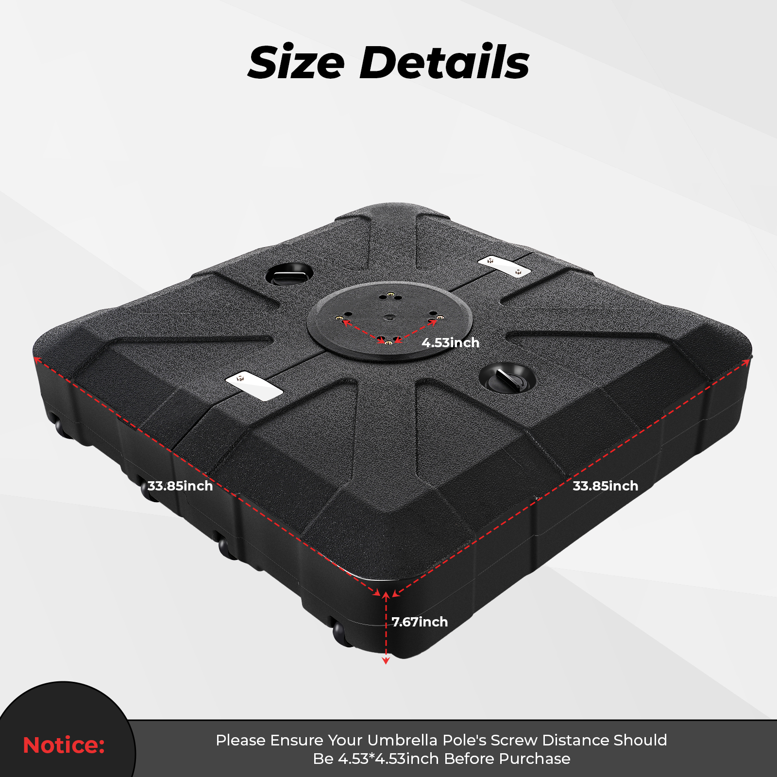 HOMSHADE 363LB Large Cartilever Umbrella Base For Roman Umbrella